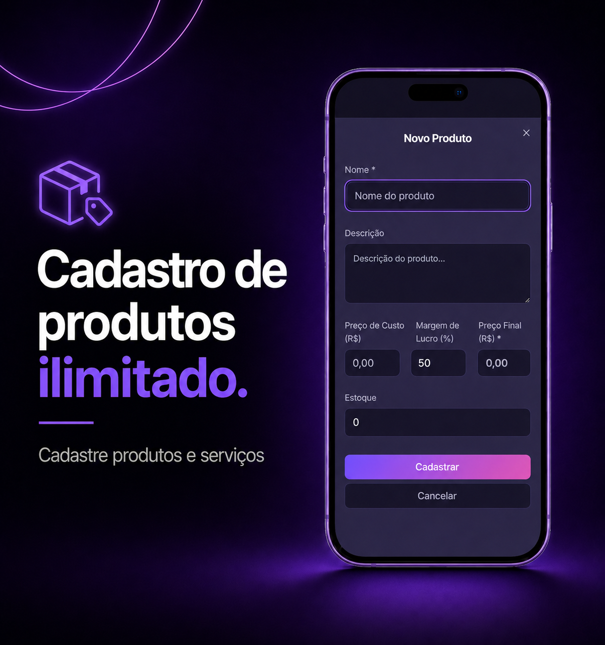 Cadastro de produtos ilimitado no GestoraX