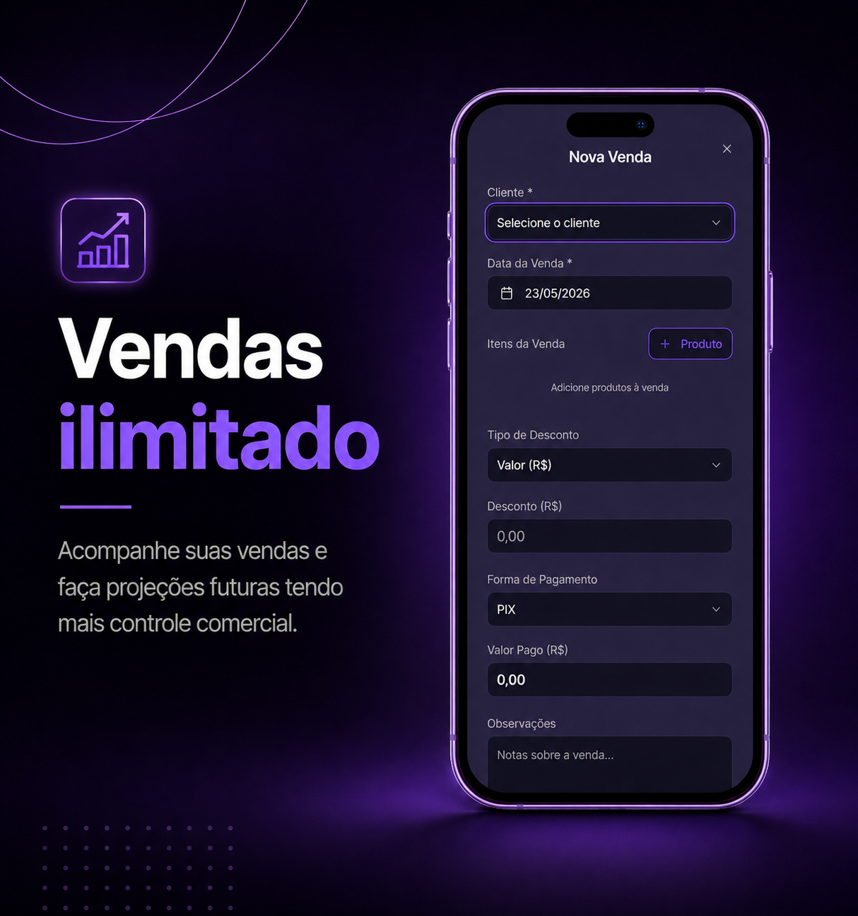Vendas ilimitadas com controle comercial no GestoraX