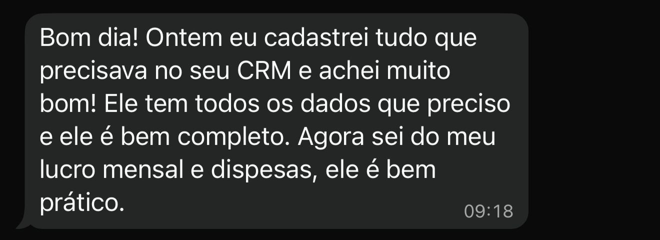 Depoimento de cliente sobre o CRM GestoraX